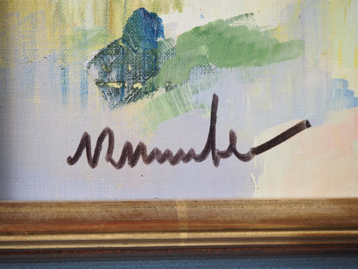 Ecole française XXème. "paysage des alpilles" Huile sur toile, signée 