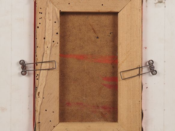 Ecole française XXème.  "personnage au cygne" Huile sur toile, signée 