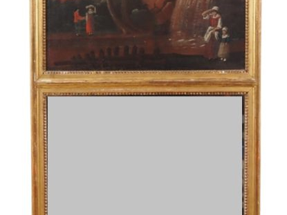 Trumeau Napoléon III de style Louis XVI en bois et stuc doré, à décor 