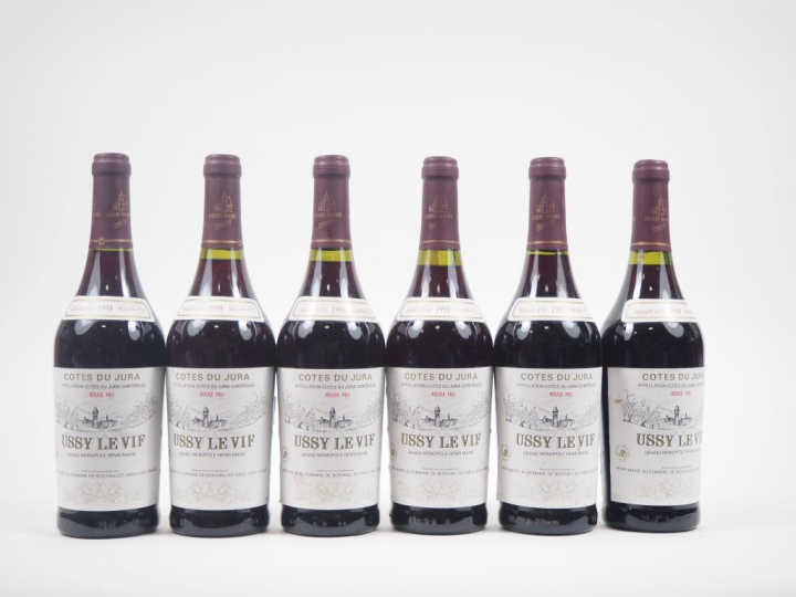 6 BOUTEILLES CÔTES DU JURA "ROUGE FEU" USSY LE VIF HENRI MAIRE - 1998