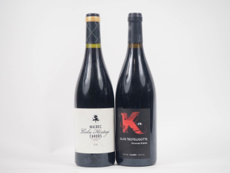 Vente aux enchères 2 BOUTEILLES CAHORS : 1 CÈDRE HÉRITAGE - 2018 / 1 CLOS TROTELIGOTTE - 