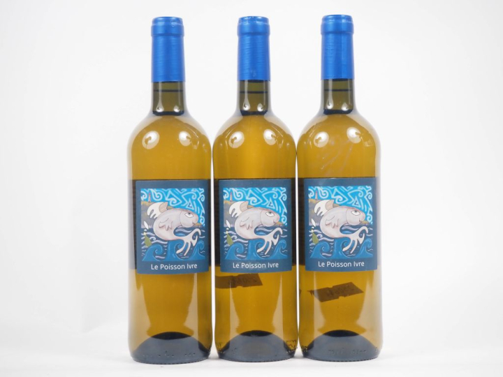 3 BOUTEILLES LE POISSON IVRE VIN DE FRANCE - 2022
