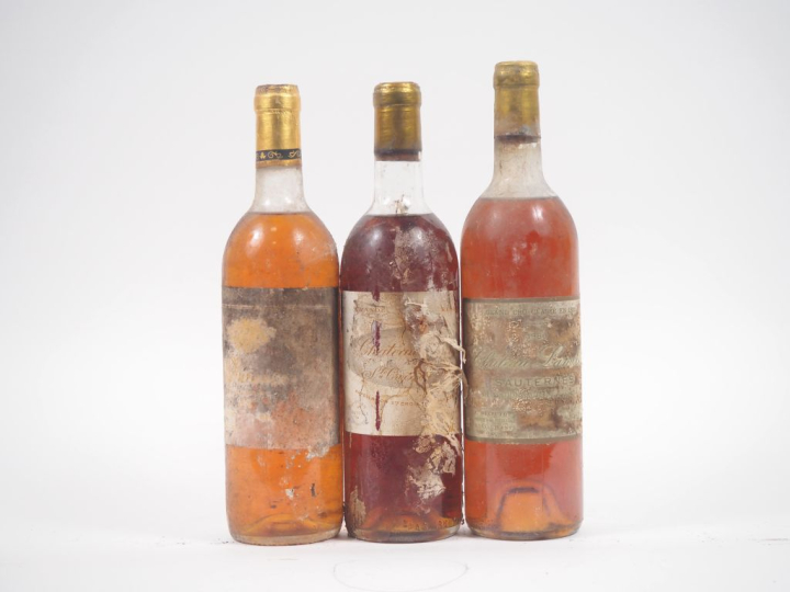 3 BOUTEILLES LIQUOREUX : 1 CHÂTEAU LAMOTHE CC SAUTERNES 1986 HEP - EA 