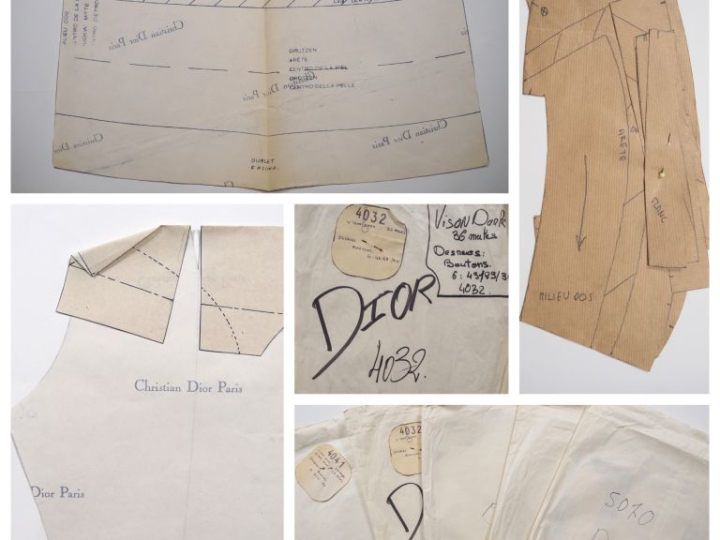 Christian DIOR Ensemble comprenant huit patrons de couture :  - VISON 