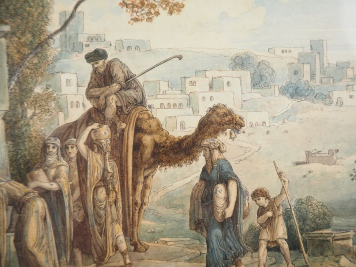 Louis-François CASSAS (1756 – 1827). "Vue de la fontaine de Cana en Ga