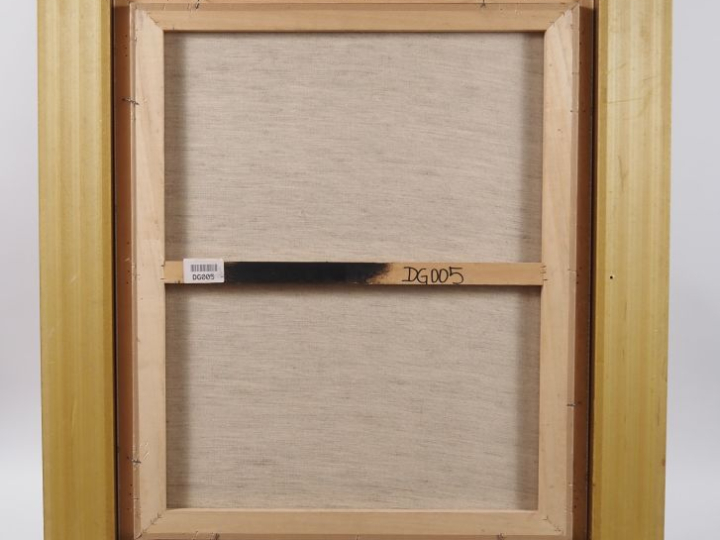 Raya SORKINE.  "Couple à la grappe de raisin" Huile sur carton, signée