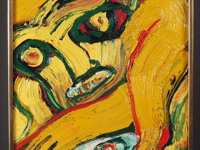 Bengt LINDSTRÖM. "Sans titre". Huile sur toile, signée en haut à gauch