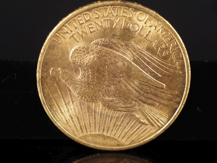Pièce de 20 Dollars or, 1908. FRAIS ACHETEURS 5% TTC.