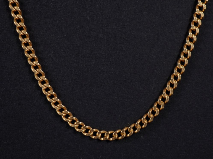 Chaine en or jaune 570, maille gourmette.  Long. 59,5 cm Poids. 15,76 