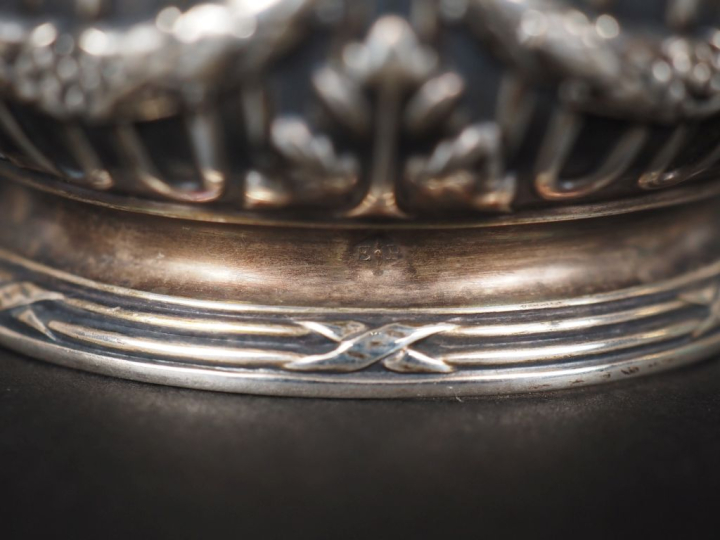 Paire de salerons de style Louis XVI en argent 925, poinçon Minerve, à