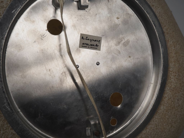 André CAZENAVE Atelier A.  3 lampes "galets" en fibre de verre. (3 tai