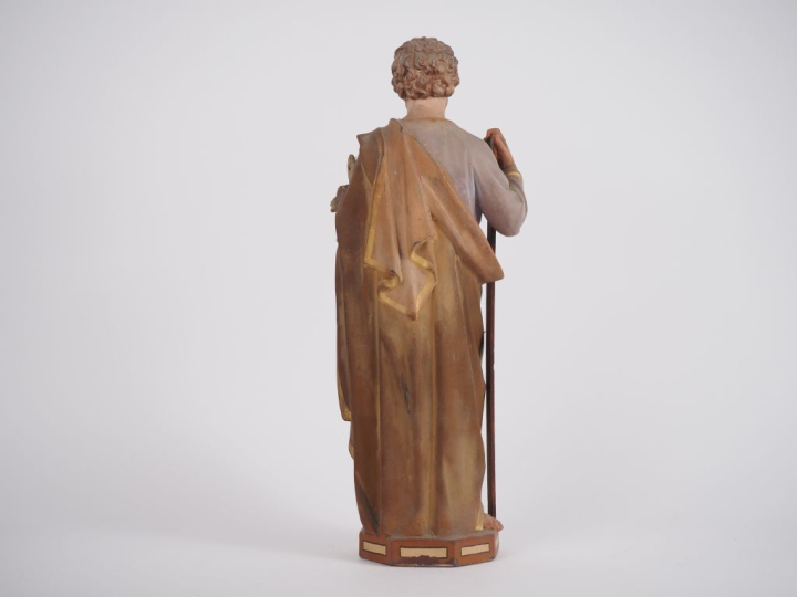 Sculpture en plâtre polychrome "Saint Joseph" H. 45 cm
