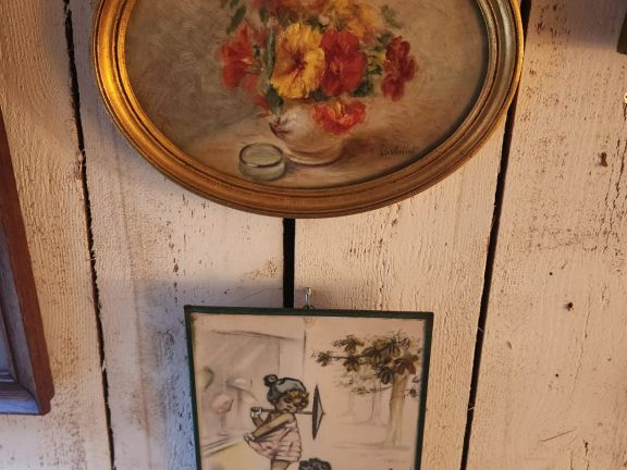 Ensemble d'huiles sur toiles, aquarelles, dessins, gravures ou  reprod