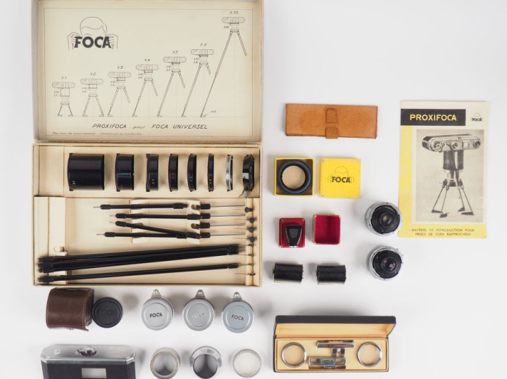 FOCA. Lot de six objectifs : - RETROPLEX 1:4/35 n°17037 - TELEOPLEX 1: