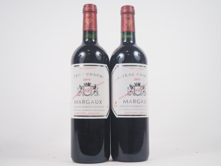 2 BOUTEILLES CHÂTEAU CHARMANT MARGAUX : 1 DE 2010 / 1 DE 2011 