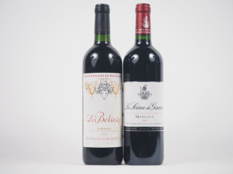 Vente aux enchères 2 BOUTEILLES : 1 "LA BÉLIÈRE" BARON PHILIPPE DE ROTHSCHILD BORDEAUX - 