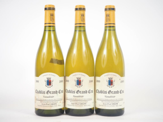 Vente aux enchères 3 BOUTEILLES CHABLIS GC "VAUDÉSIR" JEAN PAUL DROIN - 2000 