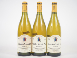 Vente aux enchères 3 BOUTEILLES CHABLIS GC "VAUDÉSIR" JEAN PAUL DROIN - 2000 