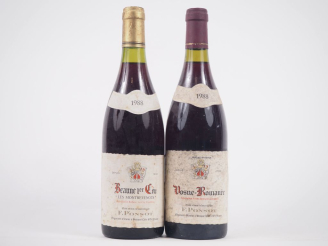Vente aux enchères 2 BOUTEILLES F. PONSOT 1988 : 1 BEAUNE 1er CRU "LES MONTREVENOTS" / 1 