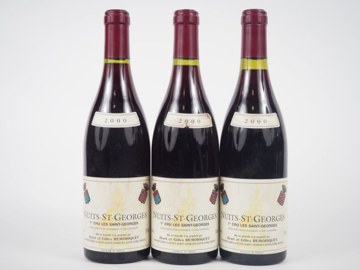 3 BOUTEILLES NUITS ST GEORGES 1er CRU "LES SAINTS GEORGES" HENRI ET GI