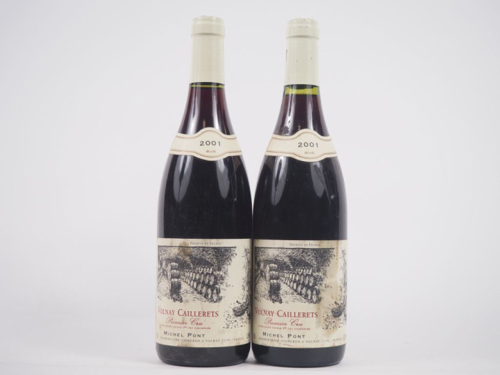 2 BOUTEILLES VOLNAY CAILLERETS 1er CRU MICHEL PONT - 2001 - ES 
