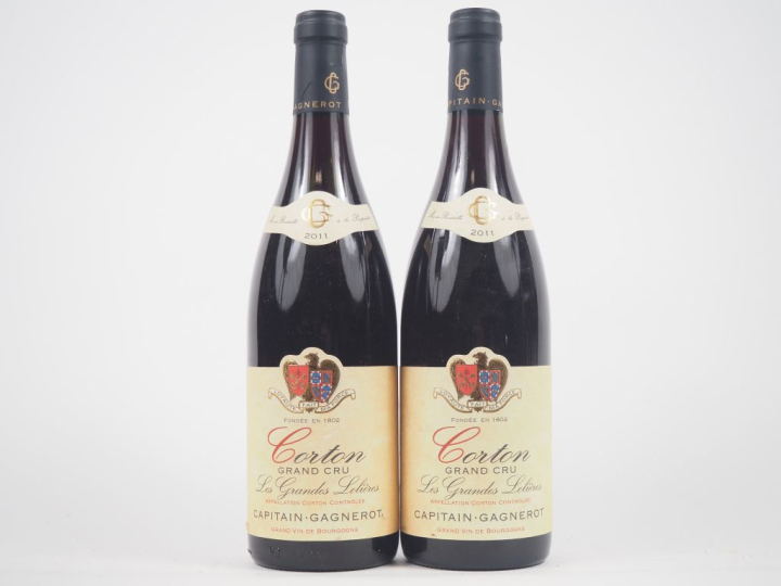 2 BOUTEILLES CORTON GC "LES GRANDES LOLIÈRES" CAPITAIN GAGNEROT - 2011