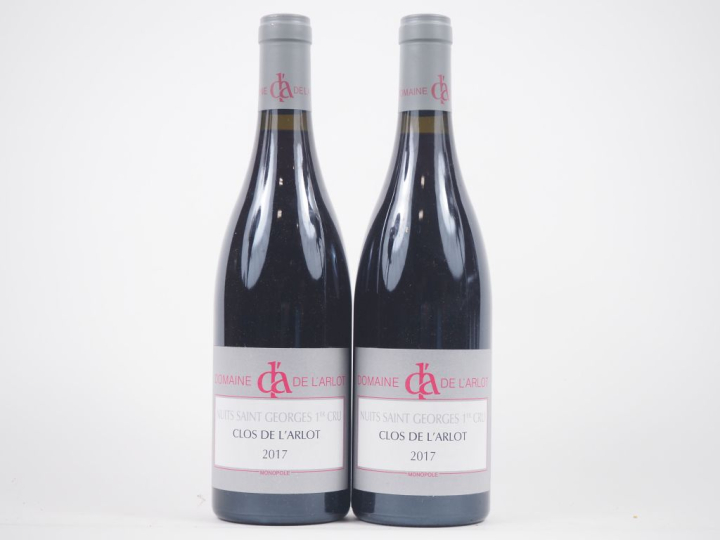 2 BOUTEILLES NUITS ST GEORGES 1er CRU "CLOS DE L'ARLOT" DOMAINE DE L'A