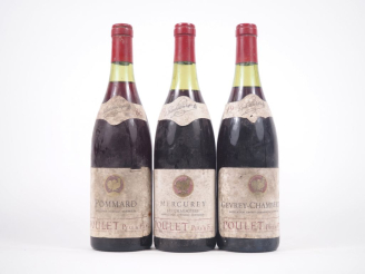 Vente aux enchères 3 BOUTEILLES POULET PÈRE ET FILS - ES : 1 POMMARD - 1980 / 1 MERCUREY 