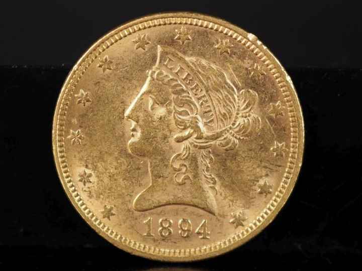 Pièce de 10 Dollars or, 1894. FRAIS ACHETEURS 10% HT.