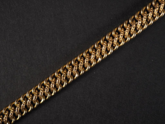 Vente aux enchères Bracelet souple en plaqué or, maille américaine.  Long. 17,5 cm
