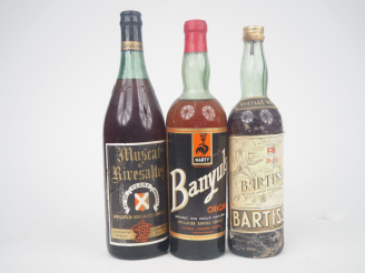 Vente aux enchères 3 BOUTEILLES : 1 RIVESALTES MUSCAT / 1 BARTISSOL / 1 BANYULS 