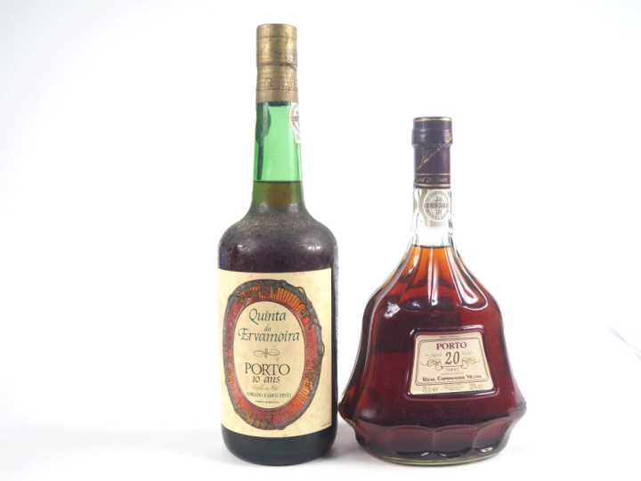 2 BOUTEILLES : 1 PORTO QUINTA DA ERVAMOIRA 10 ANS D'AGE / 1 PORTO REAL
