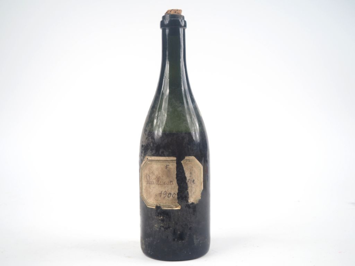 1 VIEILLE BOUTEILLE EAU DE VIE - 1900 - EA/BOUCHON LIÈGE APPARENT