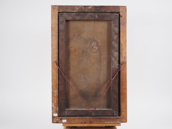 Ecole italienne XVIIIème. "personnages dans des ruines antiques" Huile