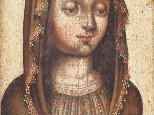 Ecole XVIIème.  "Sainte femme"  Huile sur toile Dim. 28,5 x 23 cm dans