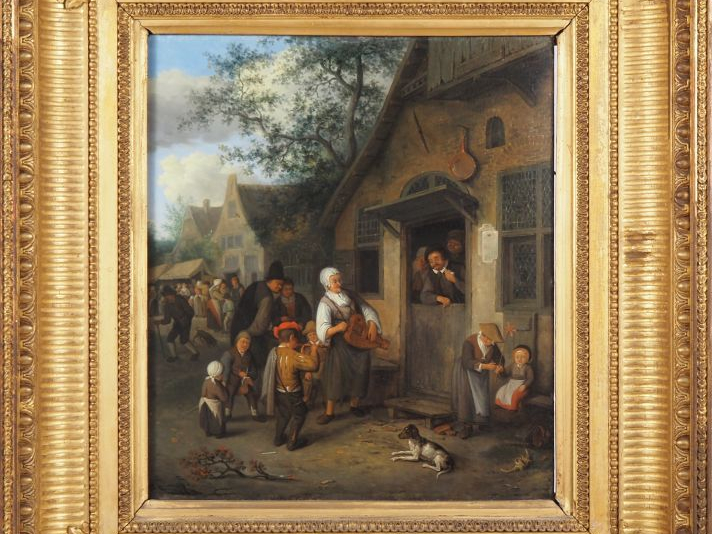 Cornelis DUSART (Haarlem, 1660 - 1704) (Attribué à) "La joueuse de vie