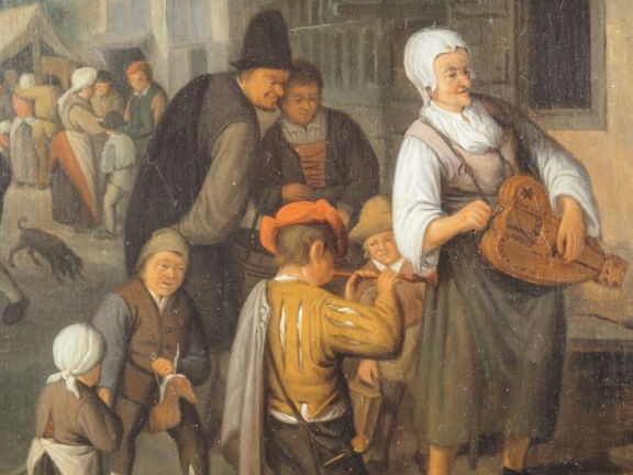 Cornelis DUSART (Haarlem, 1660 - 1704) (Attribué à) "La joueuse de vie