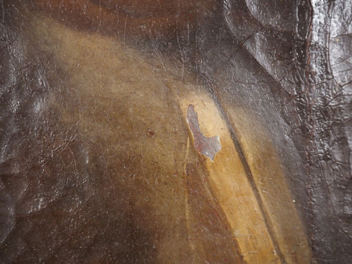 Ecole française XVIIIème.  "portrait d'homme en médaillon" Huile sur t