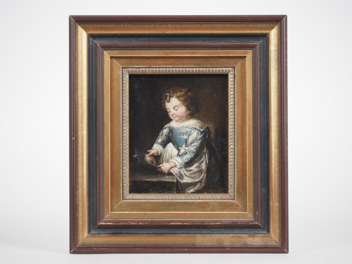 CORNELIS DE VOS (attribué à). "portrait d'enfant" Huile sur cuivre  Di