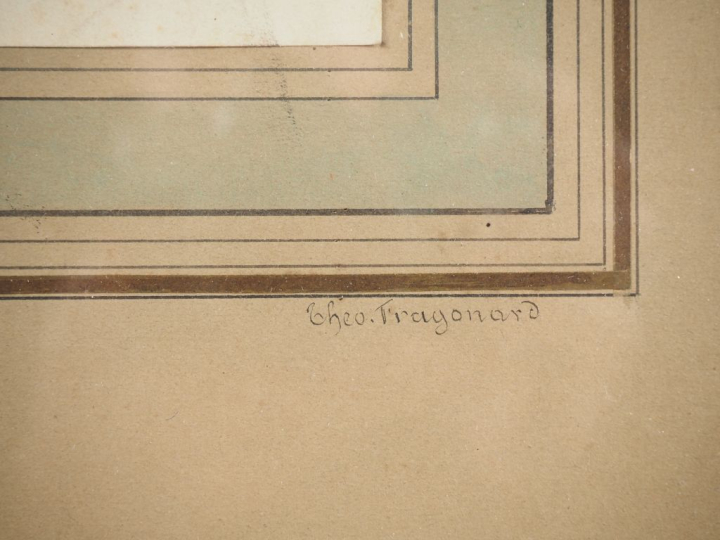 Théo FRAGRONARD. (attribué à) "Etude" Dessin au crayon Dim. À vue : 16