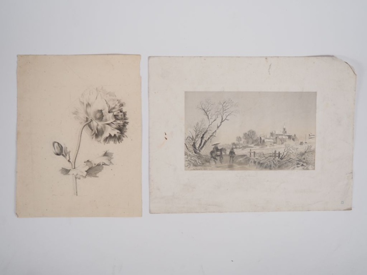 Portefolio : ensemble d'environ 110 dessins et 20 gravures.