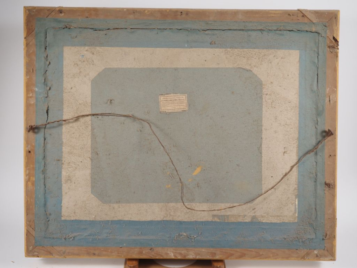 Paire de gravures dans leur cadre d'origine en bois et stuc doré (peti