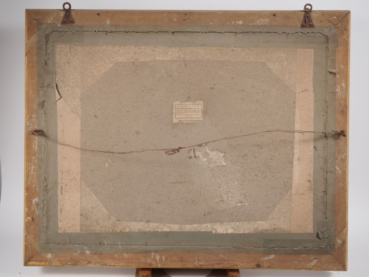 Paire de gravures dans leur cadre d'origine en bois et stuc doré (peti