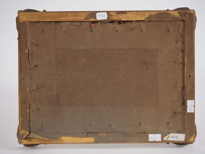 Ecole française. "sous bois" Huile sur carton, signée en bas à gauche 