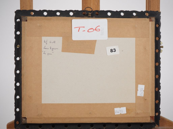 Louis Noël AGERON. "Le parc de la Tête d'Or à Lyon" Aquarelle, signée 