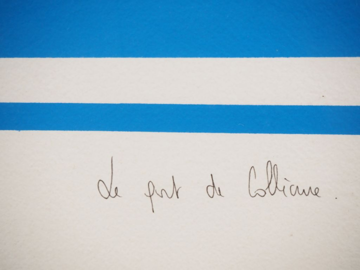 Ecole française Xxème. "Le port de Collioure" Lithographie signée en b