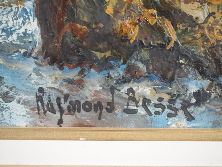 Raymond BESSE.  "Montmartre sous la neige" Huile sur toile Dim. 46 x 5