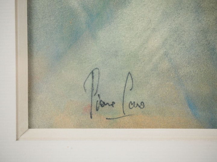 Pierre CARO.  "Farandole" Aquarelle gouachée, signée en bas à gauche D