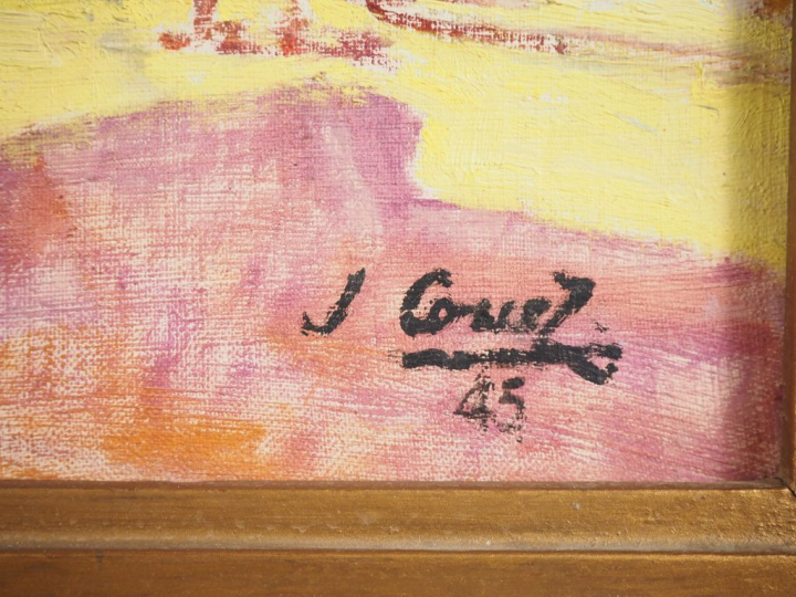 Jules COUEZ.  "les grands boulevards en 1930" Huile sur toile, signée 