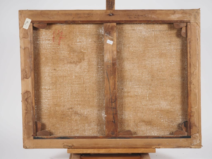 Jésus DIAZ FERRER.  "paysage" Papier marouflé sur toile, signé en bas 